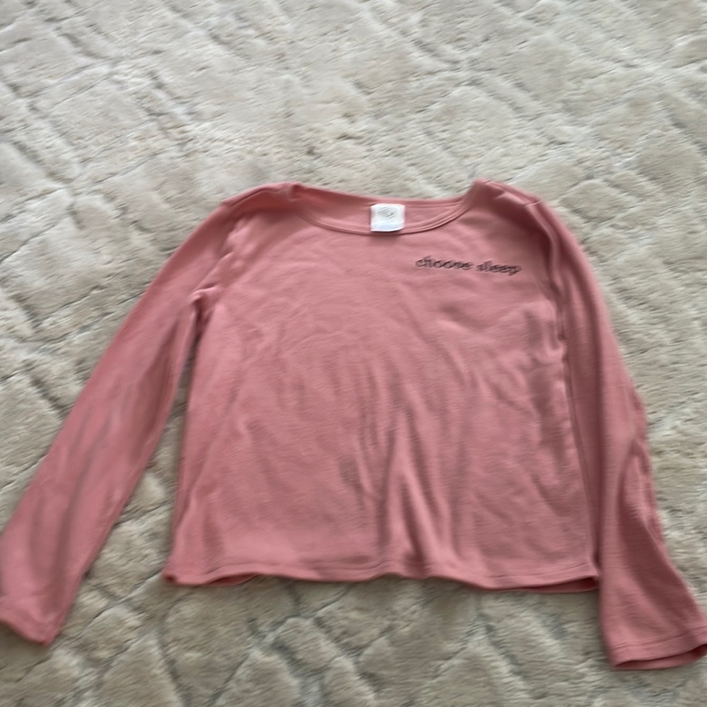 Pink pajama top "choose sleep" good condition